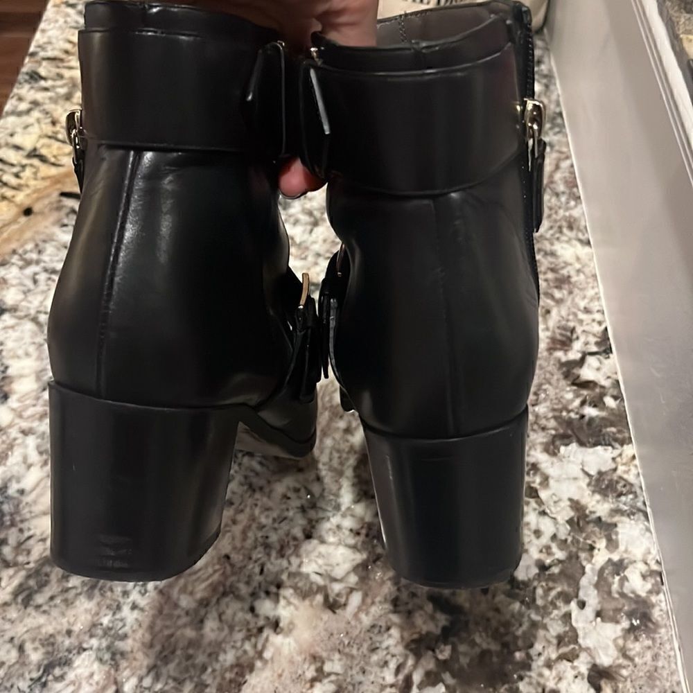 Jason Wu Double Buckle Pointed Toe Leather Booties - Picture 7 of 12